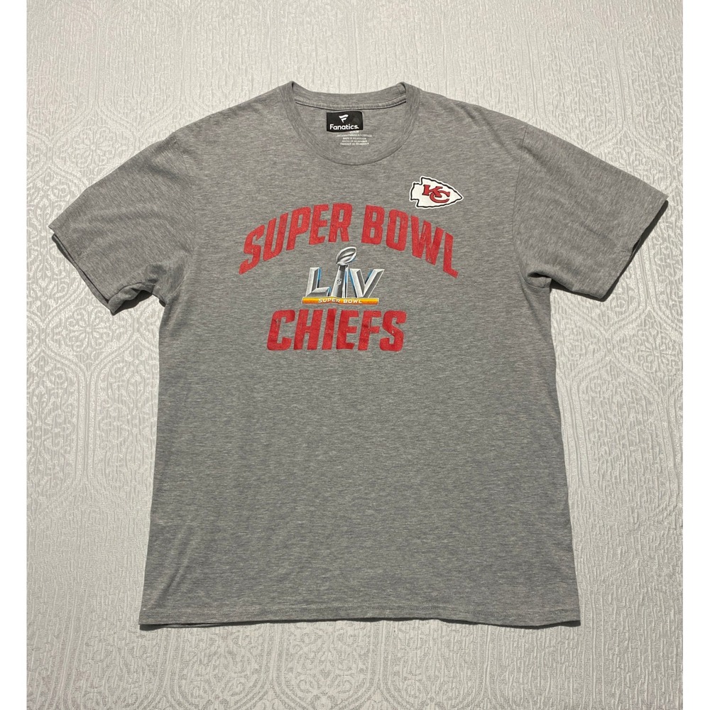 Fanatics Mens Kansas City Chiefs Super Bowl LIV Graphic T-Shirt Gray Medium